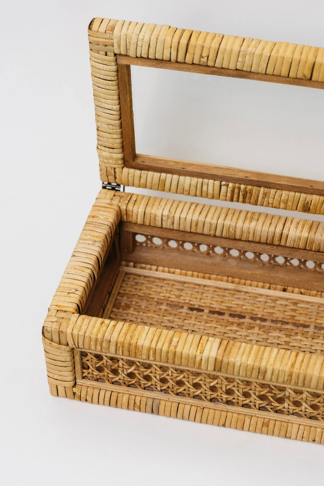 Tulum Rattan + Wood Display Box w Glass Lid - 2 Sizes - Image 6